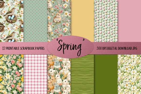 Download Spring Easter Printable Papers - Spring Collection