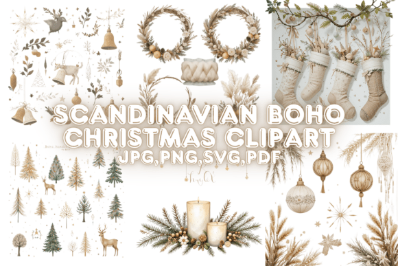 Download Scandinavian Boho Christmas Clipart - Premium Resources