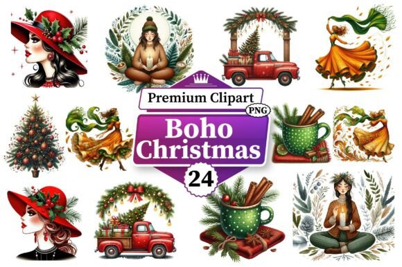 Download Boho Christmas Clipart Bundle PNG - Premium Resources