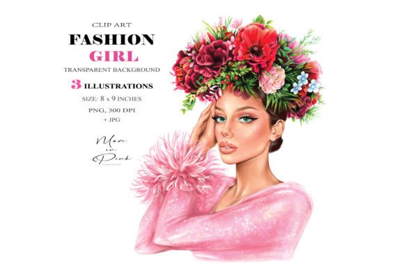 Download Girl in Wreath, Wreath Clipart, Spring - Spring Collection