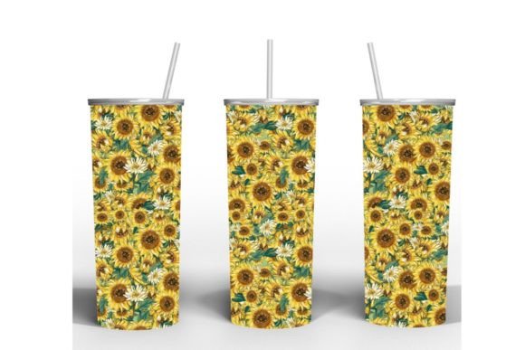 Download Yellow Sunflower Skinny Tumbler Pattern - Tumbler pattern Collection