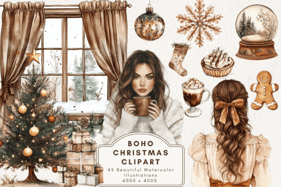 Download Boho Christmas Clipart - Premium Resources